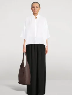 Wide-Leg Silk Trousers