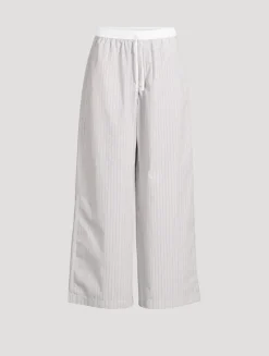 Wide-Leg Trousers In Stripe Print