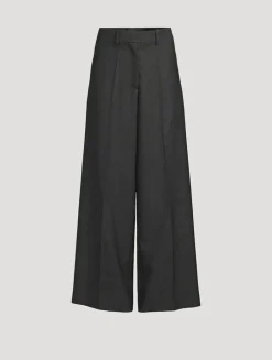 Wide-Leg Wool Trousers