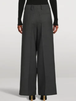 Wide-Leg Wool Trousers
