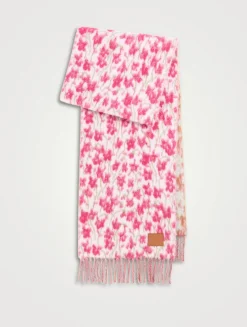 Wool And Alpaca Floral Scarf