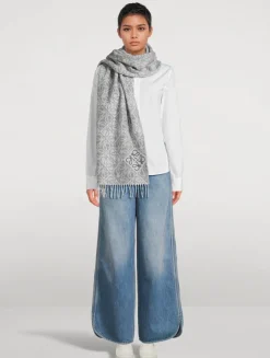 Wool And Cashmere Knit Anagram Scarf