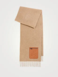 Wool And Cashmere Knit Anagram Scarf