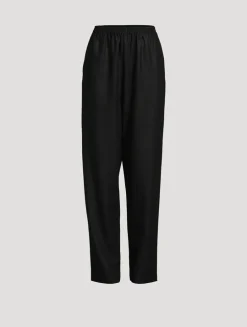 Wool And Silk Tapered Trousers