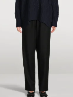 Wool And Silk Tapered Trousers
