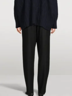 Wool And Silk Tapered Trousers