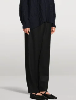 Wool And Silk Tapered Trousers