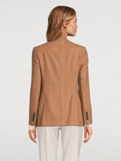 Wool Blazer In Pinstripe Print