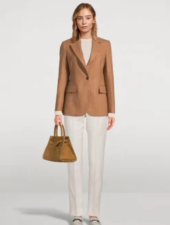 Wool Blazer In Pinstripe Print