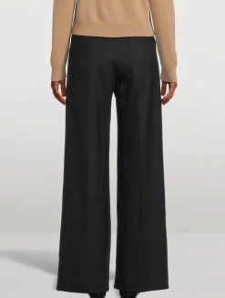 Wool Blend Wide Leg Jeans