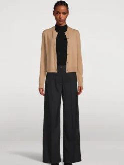 Wool Blend Wide Leg Jeans