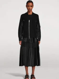 Wool Bomber Cardigan