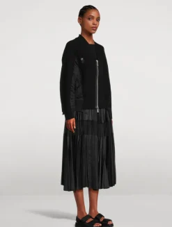 Wool Bomber Cardigan