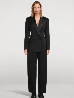 Wool Double-Breasted Tuxedo Jacket