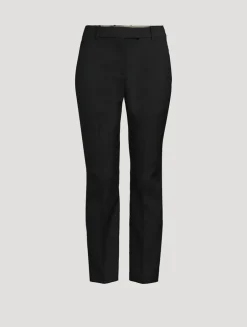 Wool Gabardine Cigarette Trousers