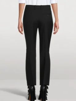 Wool Gabardine Cigarette Trousers