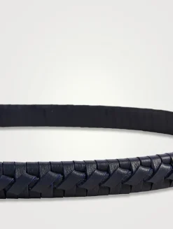 Woven Spiral Leather Bag Strap