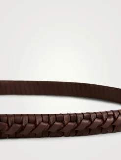 Woven Spiral Leather Bag Strap
