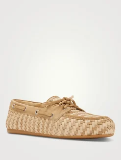 Woven Suede Boat Shoes