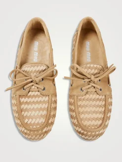 Woven Suede Boat Shoes