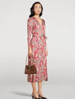 Wrap Dress In Floral Paisley Print