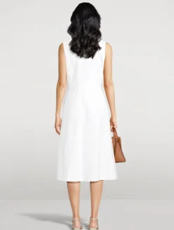 Wrap-Front Midi Dress