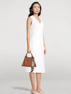 Wrap-Front Midi Dress