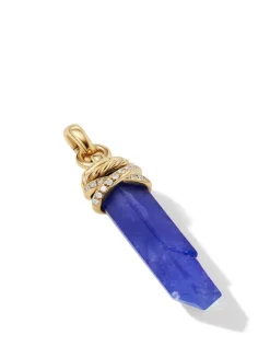 Wrapped Crystal Amulet In Ruby Crystal With 18k Yellow Gold And Diamonds, 46mm