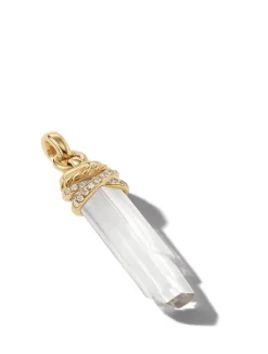 Wrapped Crystal Amulet In Tanzanite Crystal With 18k Yellow Gold And Diamonds, 46mm