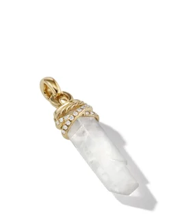 Wrapped Crystal Amulet In Tanzanite Crystal With 18k Yellow Gold And Diamonds, 46mm