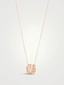 Wulu 18K Rose Gold Eternity Wheel Pendant Necklace With Diamonds