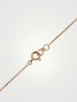 Wulu 18K Rose Gold Red Agate Necklace With Diamonds
