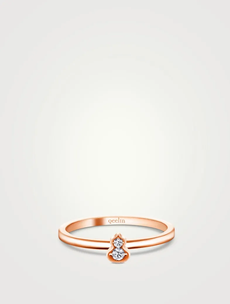 Wulu 18K Rose Gold Ring With Diamonds