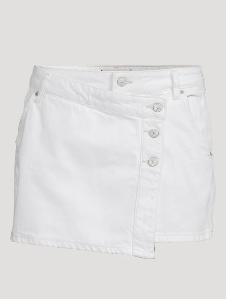 Wynne Denim Wrap Mini Skirt