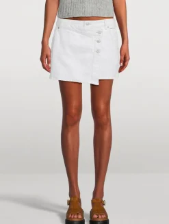 Wynne Denim Wrap Mini Skirt