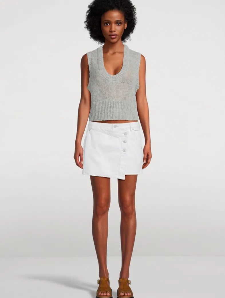 Wynne Denim Wrap Mini Skirt