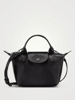 XS Le Pliage Xtra Leather Top Handle Bag