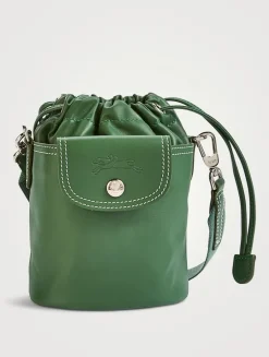 XS Le Pliage Xtra Leather Bucket Bag