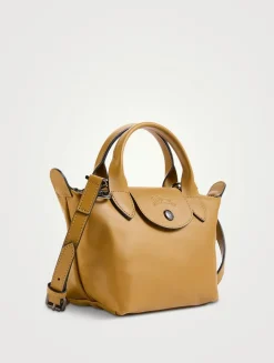 XS Le Pliage Xtra Leather Top Handle Bag