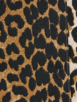 XXL Canvas Tote Bag In Leopard Print