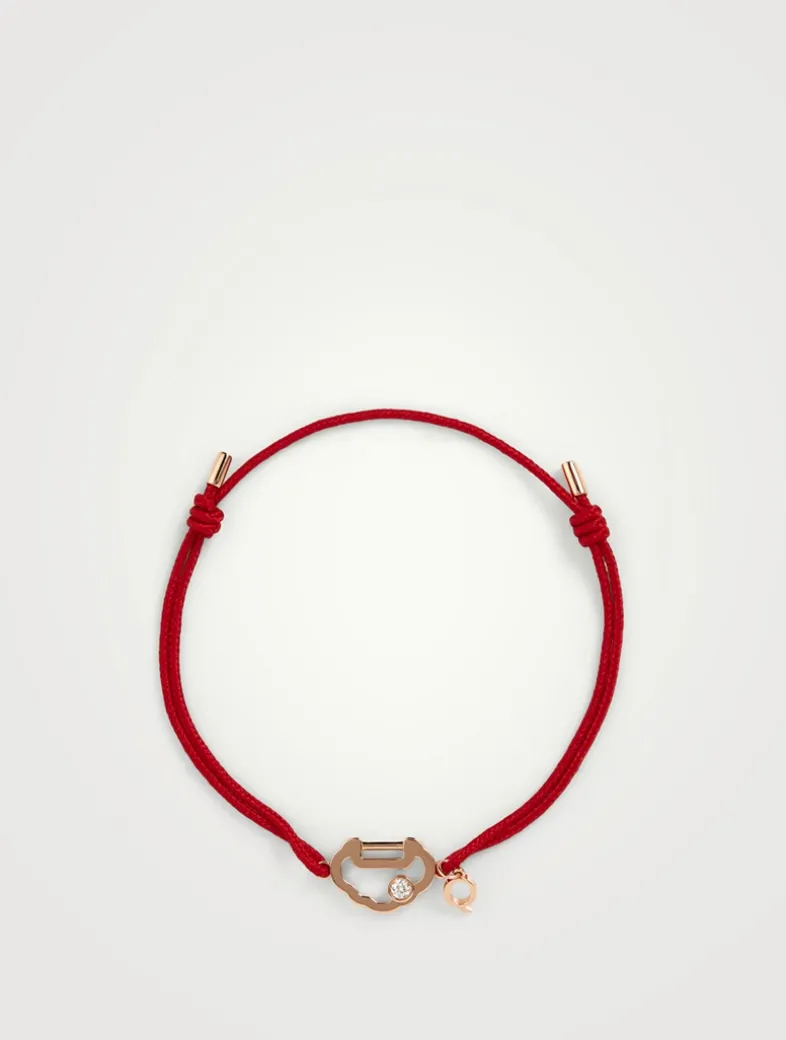 Yu Yi 18K Rose Gold String Bracelet With Diamond