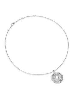 Zig Zag Stax™ Pendant Necklace In Sterling Silver With Diamonds, 28mm