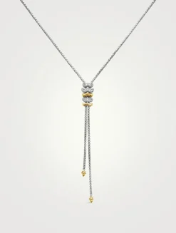 Zig Zag Stax™ Y Necklace In Sterling Silver With 18k Yellow Gold And Diamonds