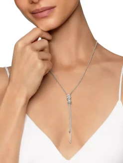 Zig Zag Stax™ Y Necklace In Sterling Silver With Diamonds