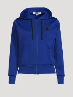 Zip Hoodie With Embroidered Heart