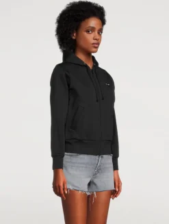 Zip Hoodie With Embroidered Heart