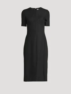 Zip-Front Midi Dress